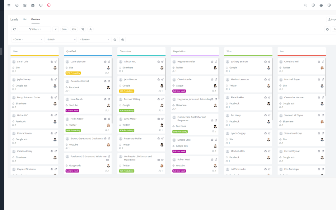 For an easier lead management you can user kanban to follow your leads state.